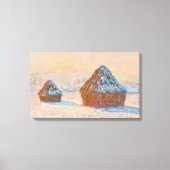 Claude Monet - Wheatstacks, Sneeuweffect, Morning Canvas Afdruk (Voorkant)