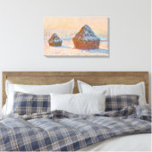 Claude Monet - Wheatstacks, Sneeuweffect, Morning Canvas Afdruk (Insitu (Slaapkamer))