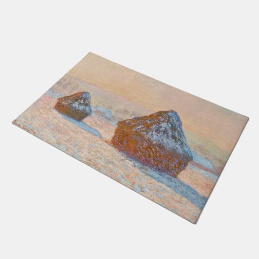 Claude Monet - Wheatstacks, Sneeuweffect, Morning Deurmat (Schuin)