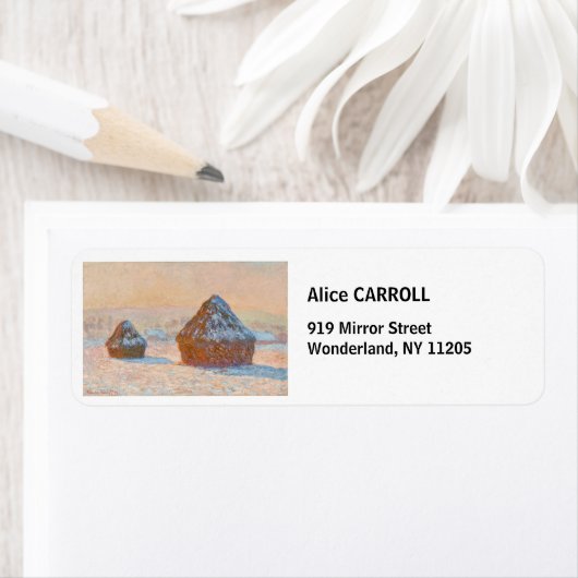 Claude Monet - Wheatstacks, Sneeuweffect, Morning Etiket (Insitu)