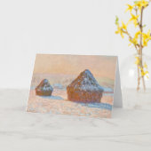 Claude Monet - Wheatstacks, Sneeuweffect, Morning Kaart (Gele Bloem)