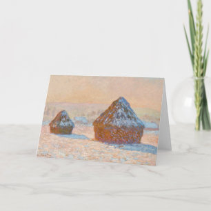 Claude Monet - Wheatstacks, Sneeuweffect, Morning Kaart