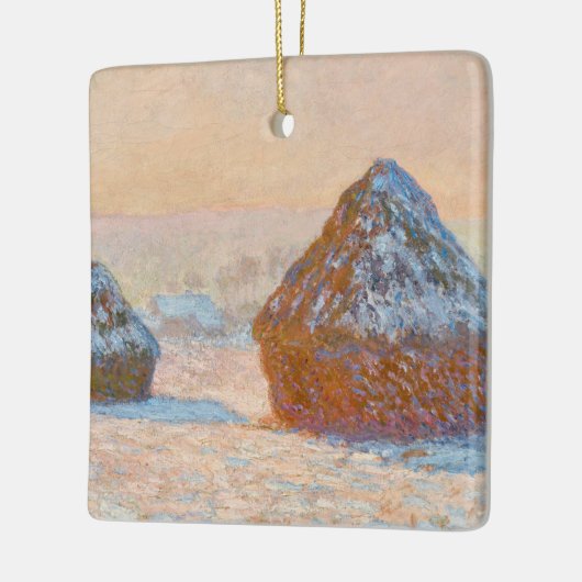 Claude Monet - Wheatstacks, Sneeuweffect, Morning Keramisch Ornament (Links)