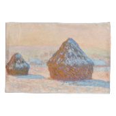 Claude Monet - Wheatstacks, Sneeuweffect, Morning Kussensloop (Achterkant)