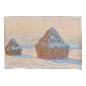 Claude Monet - Wheatstacks, Sneeuweffect, Morning Kussensloop (Voorkant)