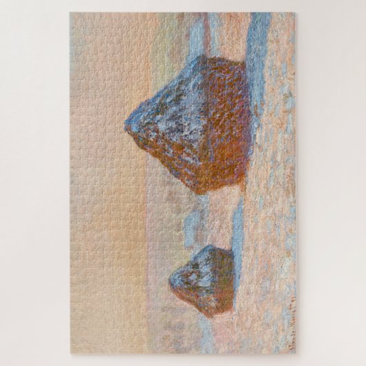 Claude Monet - Wheatstacks, Sneeuweffect, Morning Legpuzzel (Verticaal)