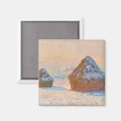 Claude Monet - Wheatstacks, Sneeuweffect, Morning Magneet (Voorkant / Achterkant)