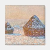 Claude Monet - Wheatstacks, Sneeuweffect, Morning Magneet (Voorkant)