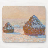 Claude Monet - Wheatstacks, Sneeuweffect, Morning Muismat (Voorkant)