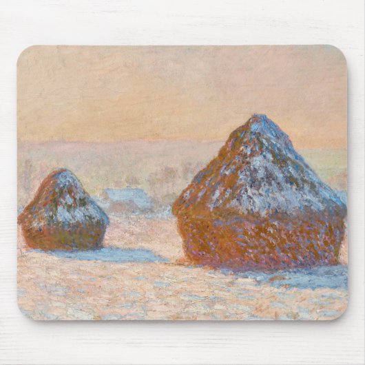 Claude Monet - Wheatstacks, Sneeuweffect, Morning Muismat (Voorkant)