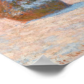 Claude Monet - Wheatstacks, Sneeuweffect, Morning Poster (Hoek)