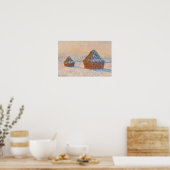 Claude Monet - Wheatstacks, Sneeuweffect, Morning Poster (Keuken)