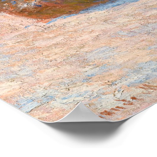 Claude Monet - Wheatstacks, Sneeuweffect, Morning Poster (Hoek)