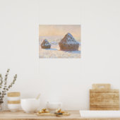 Claude Monet - Wheatstacks, Sneeuweffect, Morning Poster (Keuken)