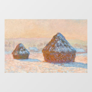 Claude Monet - Wheatstacks, Sneeuweffect, Morning Raamsticker