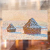 Claude Monet - Wheatstacks, Sneeuweffect, Morning Raamsticker (Vel 2)