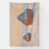 Claude Monet - Wheatstacks, Sneeuweffect, Morning Spandoek (Verticaal)