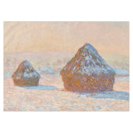 Claude Monet - Wheatstacks, Sneeuweffect, Morning Tafelkleed