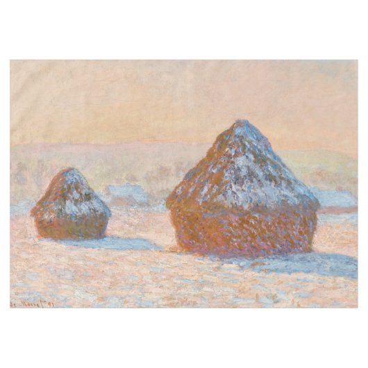 Claude Monet - Wheatstacks, Sneeuweffect, Morning Tafelkleed (Voorkant (Horizontaal))
