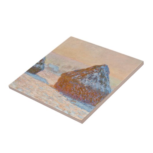 Claude Monet - Wheatstacks, Sneeuweffect, Morning Tegeltje (Zijkant)