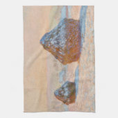 Claude Monet - Wheatstacks, Sneeuweffect, Morning Theedoek (Verticaal)