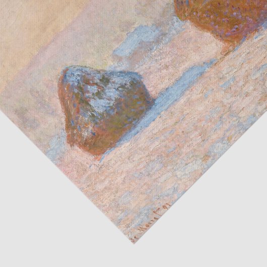 Claude Monet - Wheatstacks, Sneeuweffect, Morning Tissuepapier (Detail)