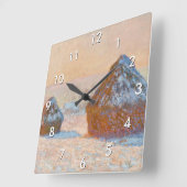 Claude Monet - Wheatstacks, Sneeuweffect, Morning Vierkante Klok (Hoek)