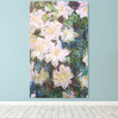 Claude Monet - White Clematis Faux Canvas Afdruk (Insitu (Houten vloer))