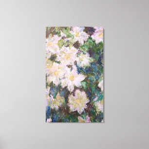 Claude Monet - White Clematis Faux Canvas Afdruk