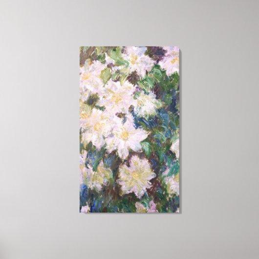 Claude Monet - White Clematis Faux Canvas Afdruk (Voorkant)