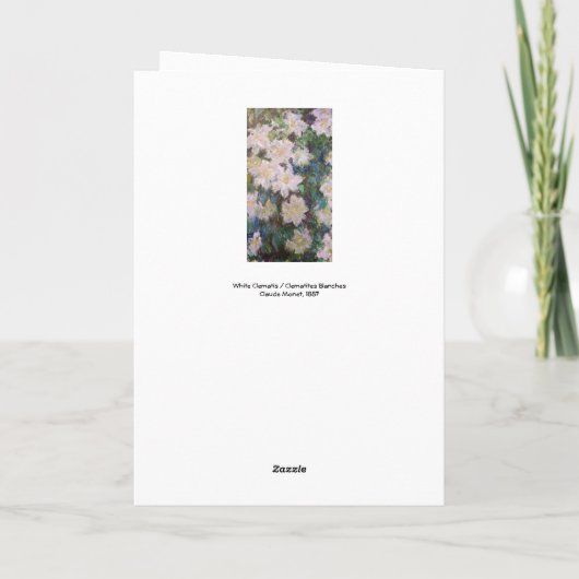 Claude Monet - White Clematis Kaart (Achterkant)