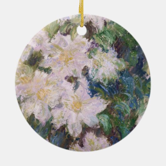 Claude Monet - White Clematis Keramisch Ornament (Achterkant)