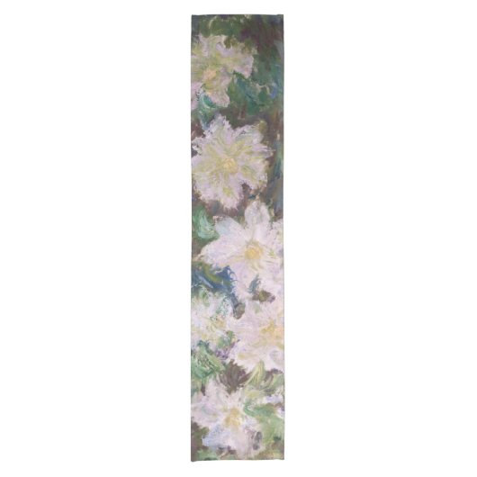 Claude Monet - White Clematis Korte Tafelloper (Voorkant)