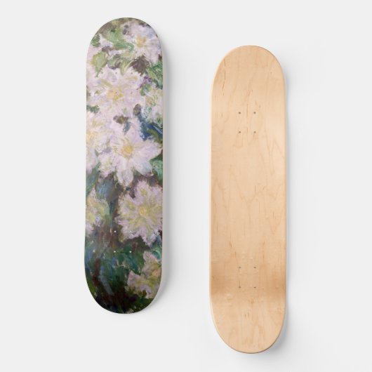 Claude Monet - White Clematis Persoonlijk Skateboard (Voorkant)