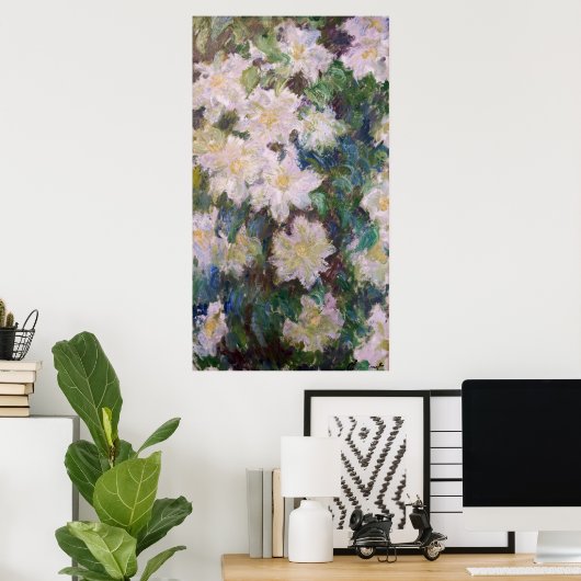 Claude Monet - White Clematis Poster (Thuiskantoor)