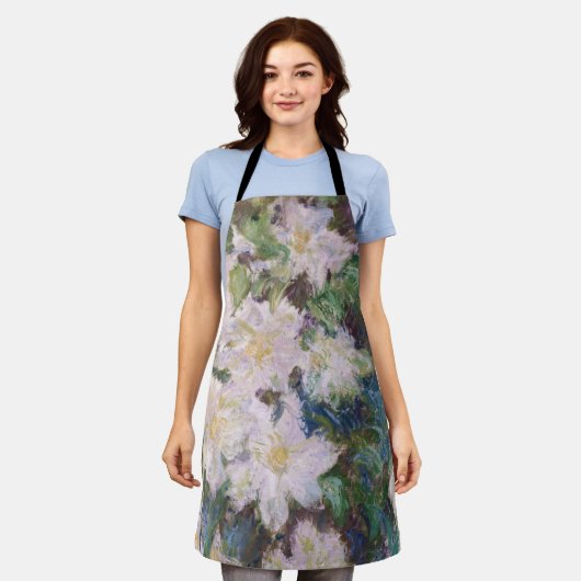 Claude Monet - White Clematis Schort (Gedragen)