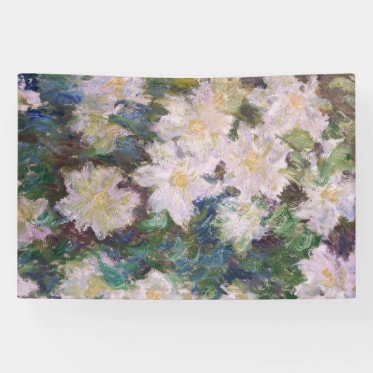Claude Monet - White Clematis Spandoek (Horizontaal)