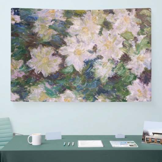 Claude Monet - White Clematis Spandoek (Beurs)