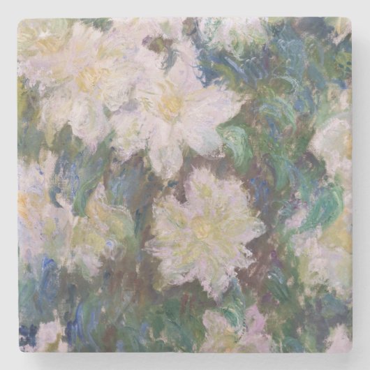 Claude Monet - White Clematis Stenen Onderzetter (Voorkant)