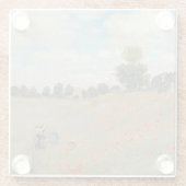 Claude Monet | Wilde papaver nabij Argenteuil Glazen Onderzetter (Achterkant)