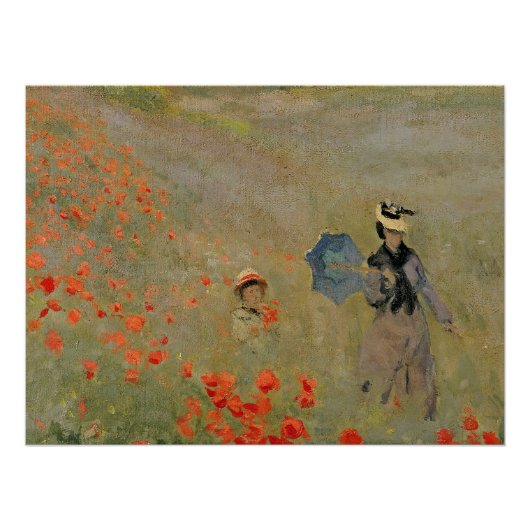 Claude Monet | Wilde papaver nabij Argenteuil Poster (Voorkant)