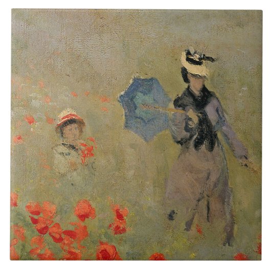 Claude Monet | Wilde papaver nabij Argenteuil Tegeltje (Voorkant)