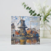 Claude Monet - Windmill, Amsterdam Bedankkaart (Staand voorkant)
