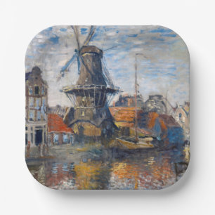 Claude Monet - Windmill, Amsterdam Papieren Bordje