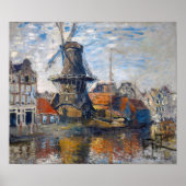 Claude Monet - Windmill, Amsterdam Poster (Voorkant)