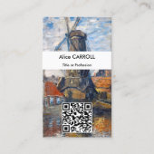Claude Monet - Windmill, Amsterdam - QR Code Visitekaartje (Voorkant)