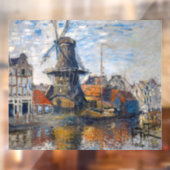 Claude Monet - Windmill, Amsterdam Raamsticker (Vel 2)