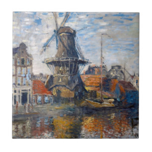 Claude Monet - Windmill, Amsterdam Tegeltje