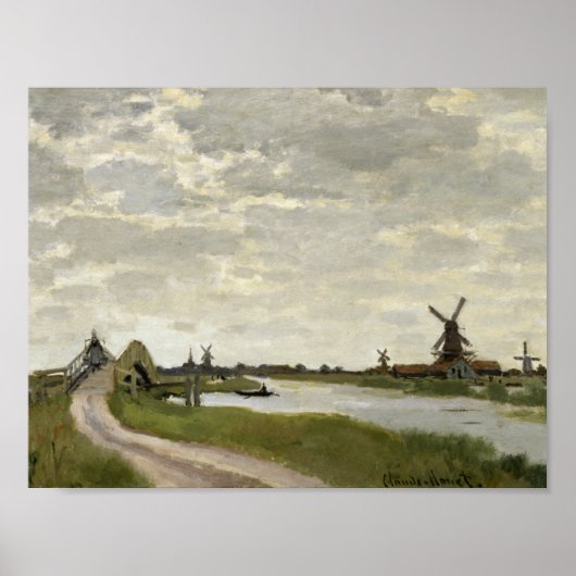 Claude Monet - Windmills nabij Zaandam Poster (Voorkant)