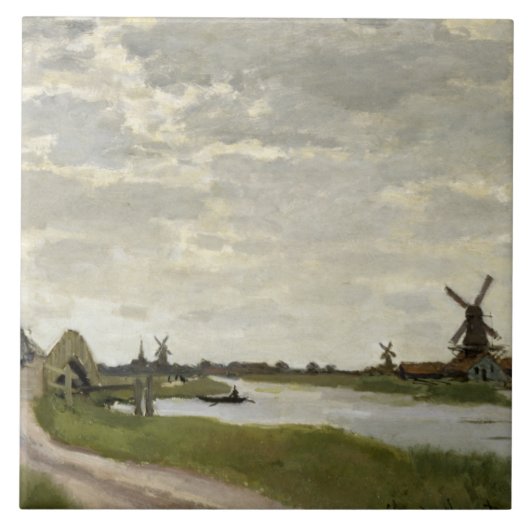 Claude Monet - Windmills nabij Zaandam Tegeltje (Voorkant)